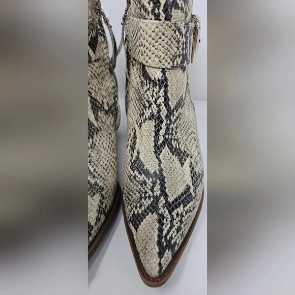 Sam Edelman Women's Leonia Block Heel Leather Snake Print Booties Size 6 - Picture 11 of 16